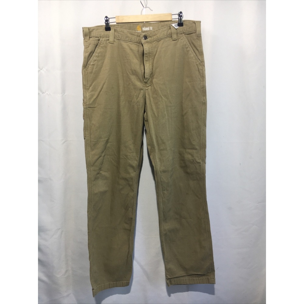 Carhartt Mens Size 38x34 Relaxed Fit Beige Tan Carpenter Work Pants 102291 253